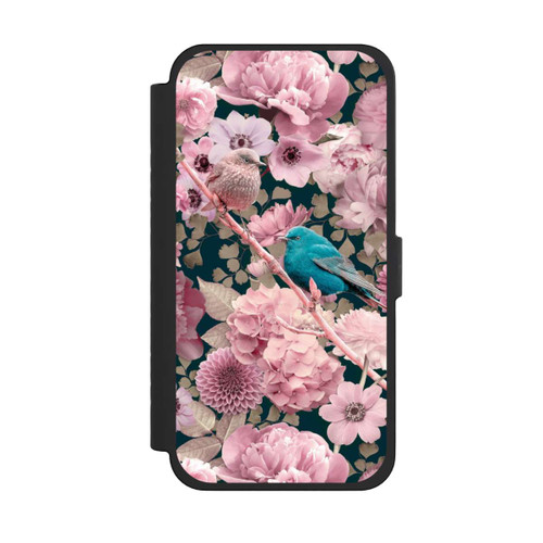 Apple iPhone 15 Pro Max NIVOflip Spatzen im rosa Blumenmuster