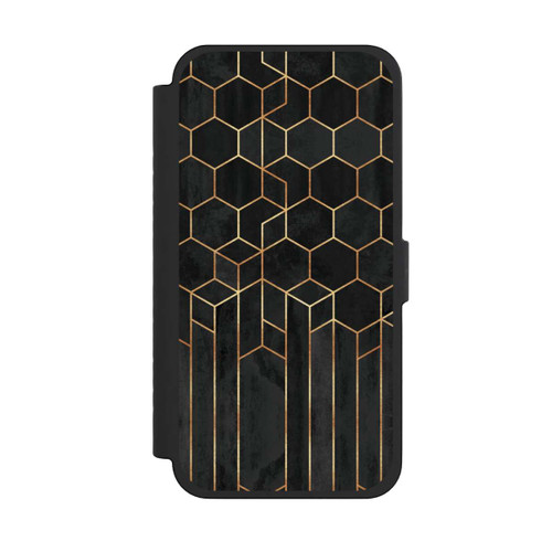 Apple iPhone 15 Pro Max NIVOflip Schwarze Sechsecke
