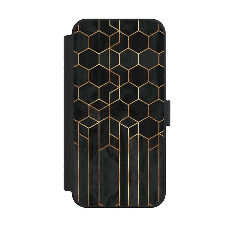 iPhone 15 Pro Max NIVOflip Hexagones noirs