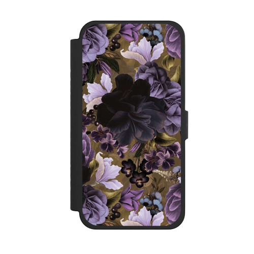 Apple iPhone 15 Pro Max NIVOflip  Lila und goldene Vintageblumen