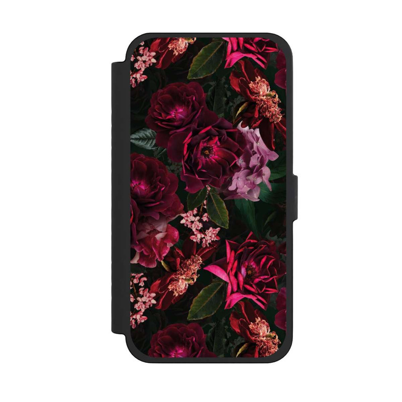 iPhone 15 Pro Max NIVOflip Fleurs rouge foncé et roses