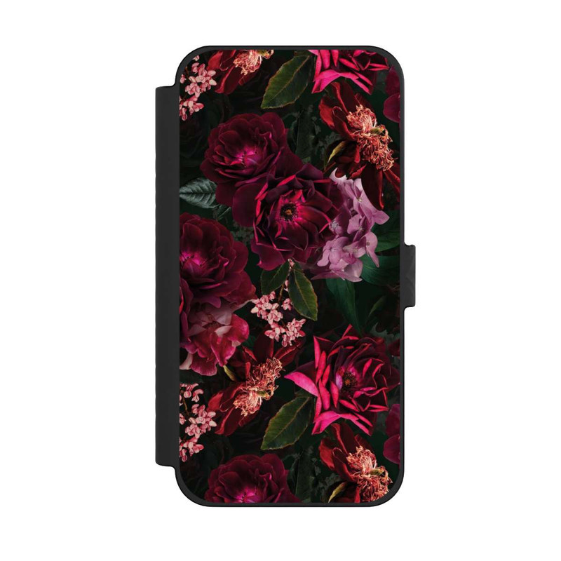 iPhone 15 Pro Max NIVOflip Fleurs rouge foncé et roses