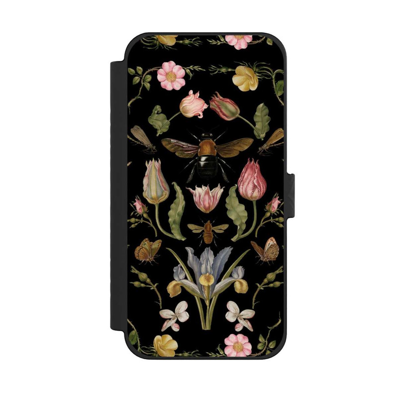 iPhone 15 Pro Max NIVOflip Wildblumen und Biene Schwarz