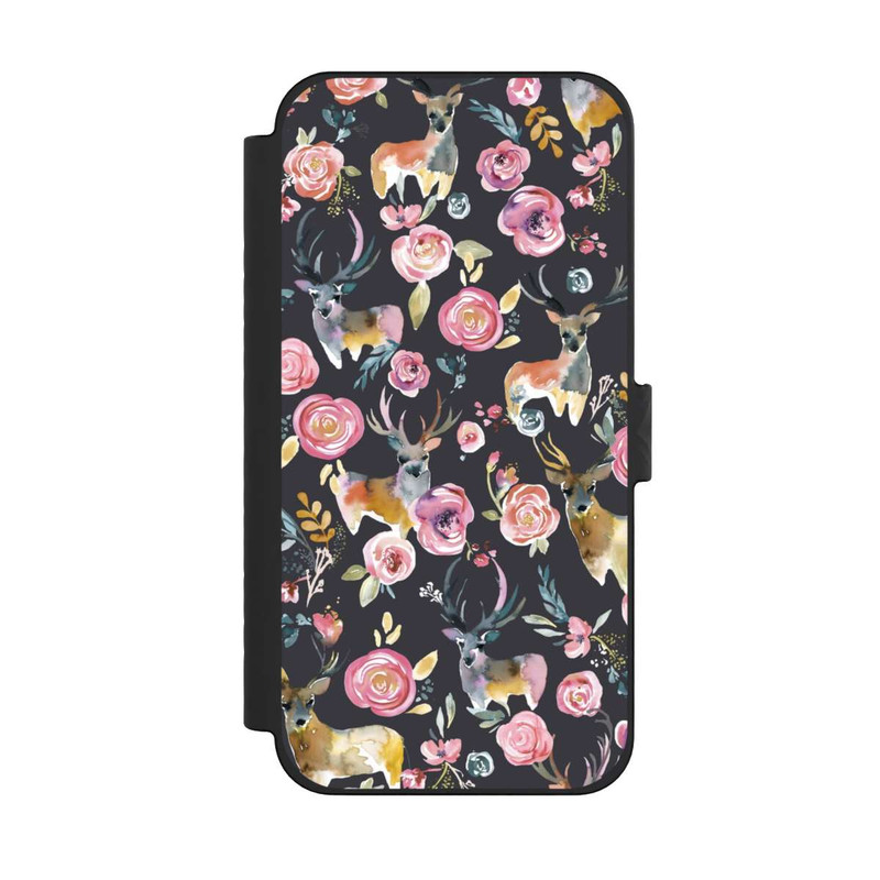 iPhone 15 Pro Max NIVOflip Deers and flowers Anthracite