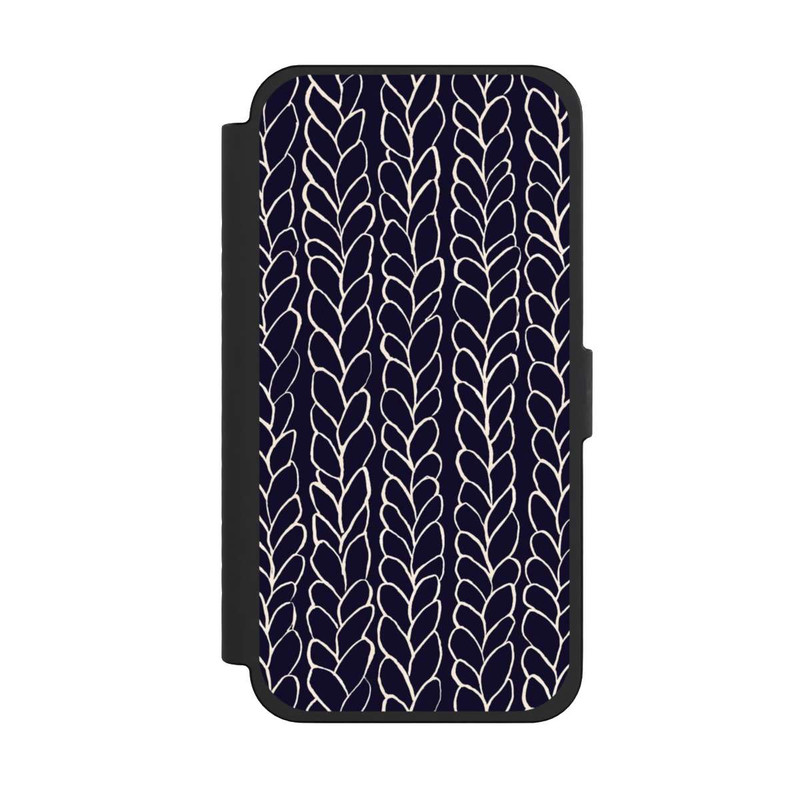 iPhone 15 Pro Max NIVOflip gezeichnete Wollzöpfe Marine