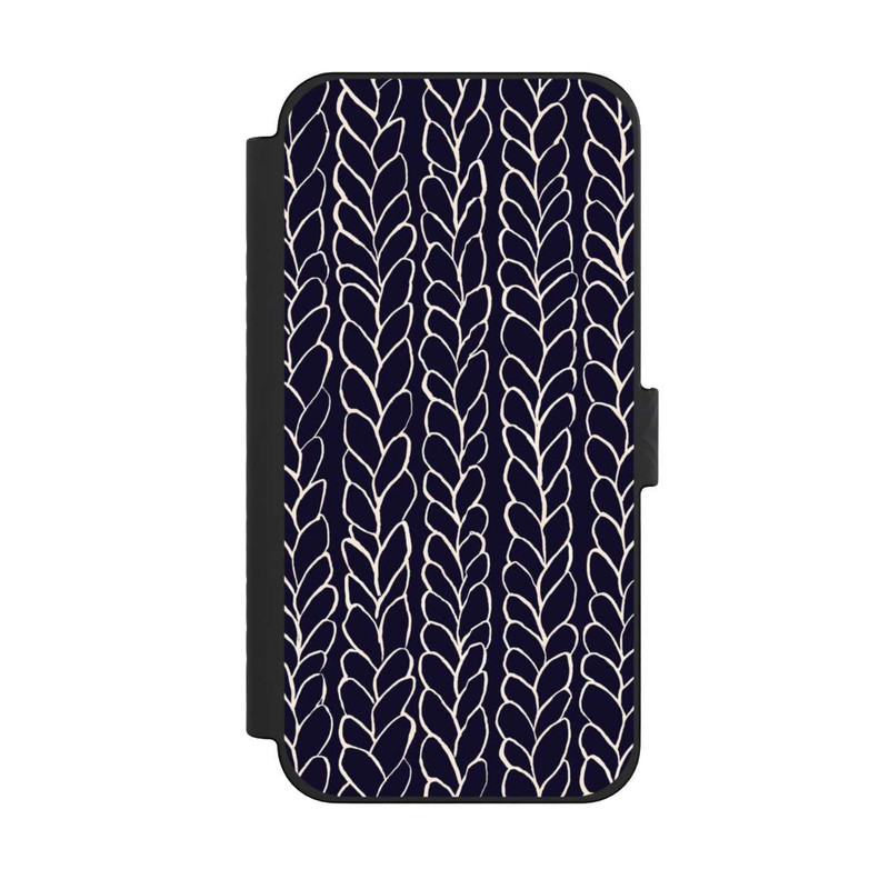 iPhone 15 Pro Max NIVOflip gezeichnete Wollzöpfe Marine