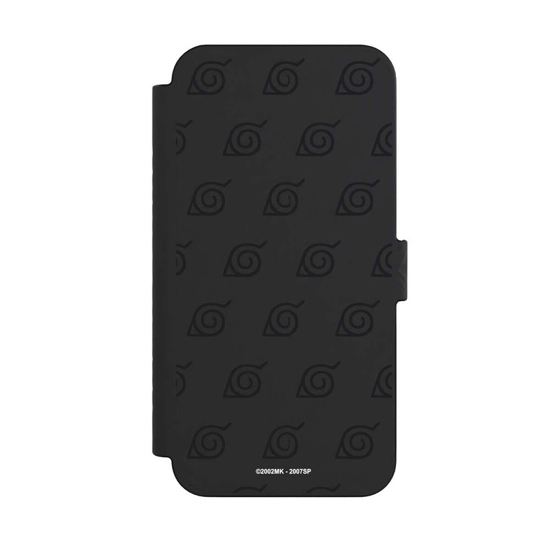 iPhone 15 Pro Max NIVOflip Konoha Pattern Noir sur Fond Transparent