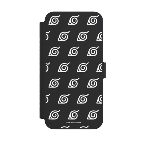 Apple iPhone 15 Pro Max NIVOflip Konoha Pattern Blanc sur Fond Transparent