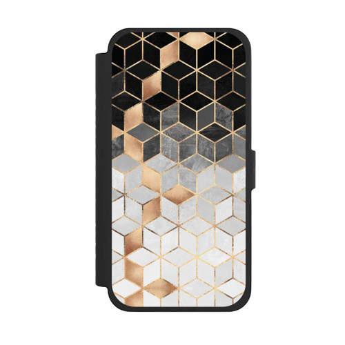 Apple iPhone 15 Pro Max NIVOflip Würfel dunkel und gold