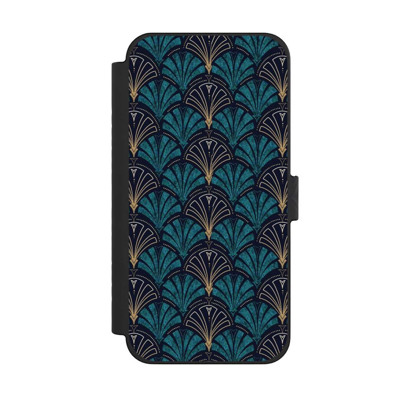 iPhone 15 Pro Max NIVOflip Art Deco Teal Gold Seamless