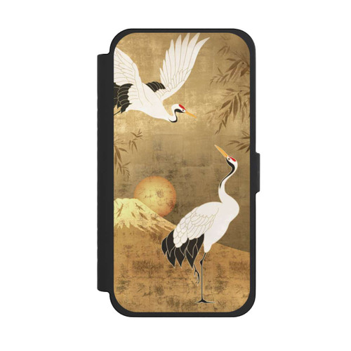 Apple iPhone 15 Pro Max NIVOflip Kraniche Gold Japan 1
