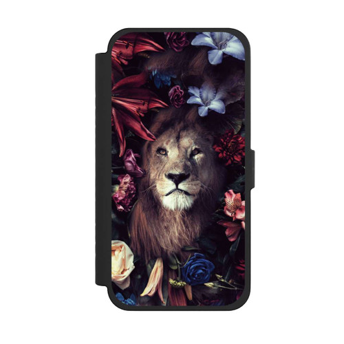 Apple iPhone 15 Pro Max NIVOflip Löwe Blumenrahmen