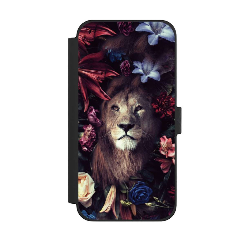 iPhone 15 Pro Max NIVOflip Lion & Fleurs Colorées