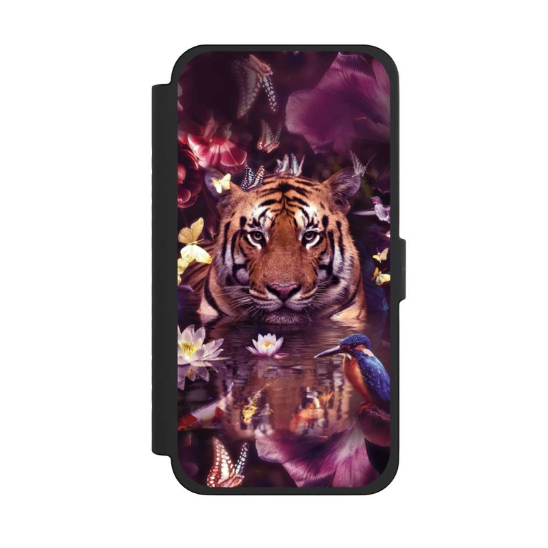 iPhone 15 Pro Max NIVOflip Tiger Blumenrahmen