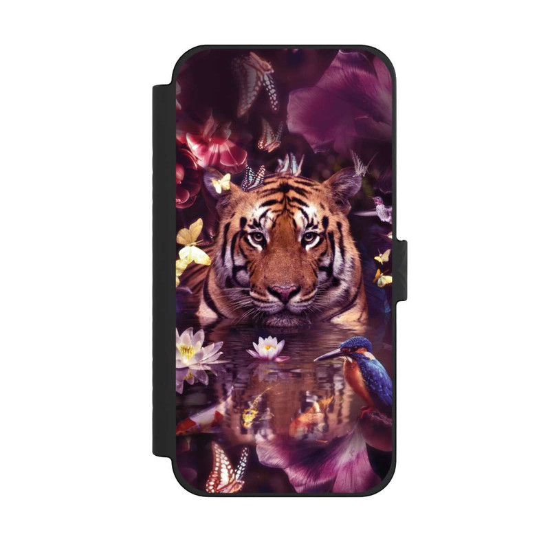 iPhone 15 Pro Max NIVOflip Tiger Blumenrahmen