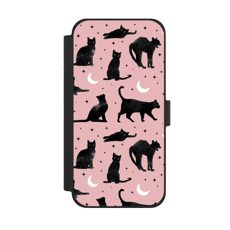 iPhone 15 Pro Max NIVOflip Lune & Chats Fond Rose