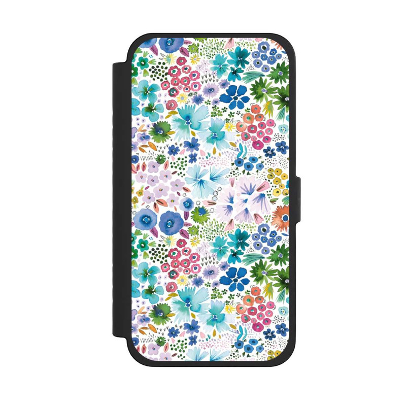 iPhone 15 Pro Max NIVOflip Kunstvolle kleine Frühlingsblumen blau