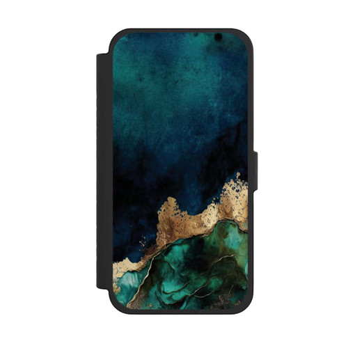 Apple iPhone 15 Pro Max NIVOflip Petrolblau mit Gold