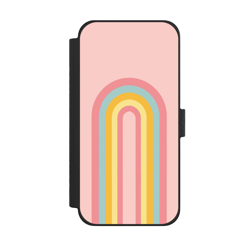 iPhone 15 Pro Max NIVOflip Arc-en-ciel rose pastel long