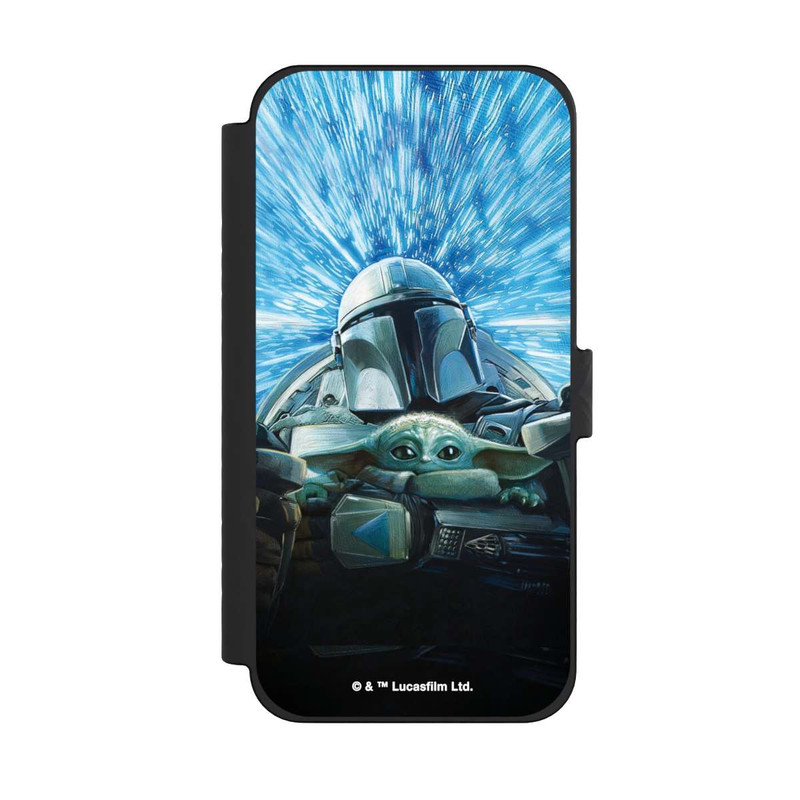 iPhone 15 Pro Max NIVOflip Grogu und Mando fliegen blau