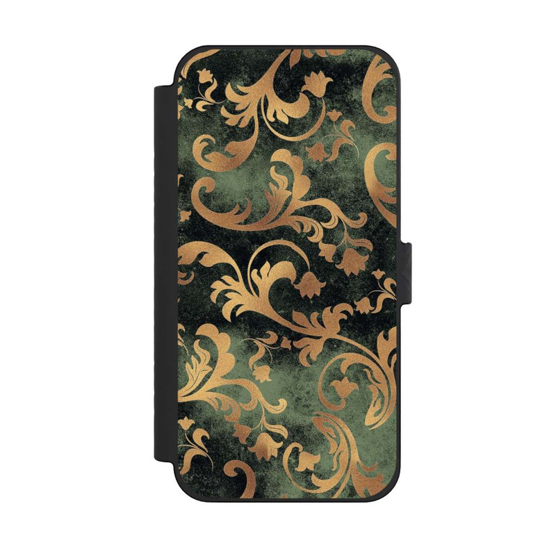 iPhone 15 Pro Max NIVOflip Damask Wallpaper Dark Green