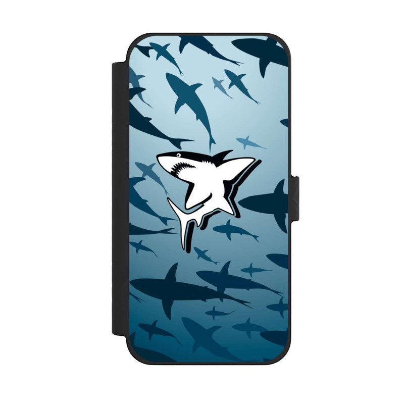 iPhone 15 Pro Max NIVOflip Haie Muster Blau
