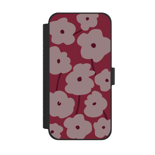 Apple iPhone 15 Pro Max NIVOflip Minimalistische Blumen Bordeaux