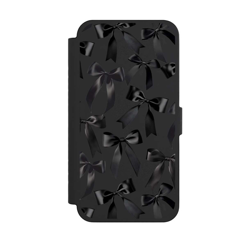 iPhone 15 Pro Max NIVOflip Schwarze Satinschleifen