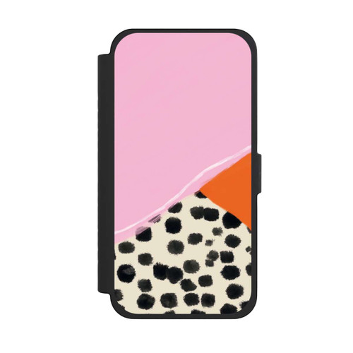 Apple iPhone 15 Pro Max NIVOflip Rosa und Orange Gepunkteter Hintergrund