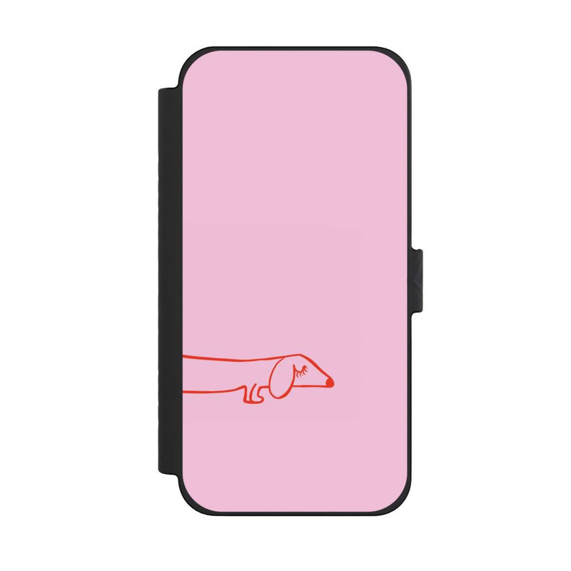 iPhone 15 Pro Max NIVOflip Dachshund Illustration Pink
