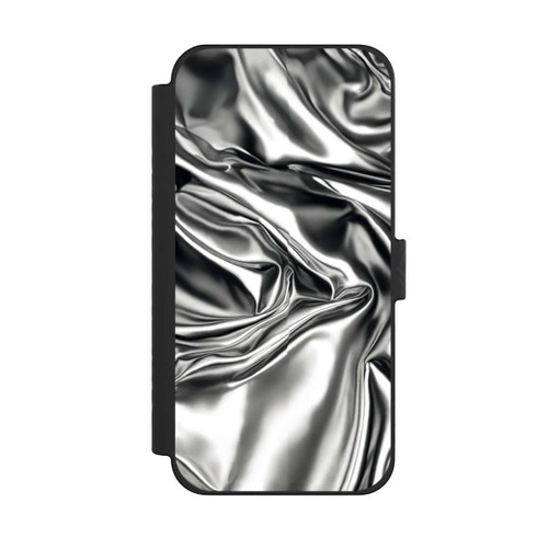 Apple iPhone 15 Pro Max NIVOflip Glänzeder Chrome Silber Stoff mit KI