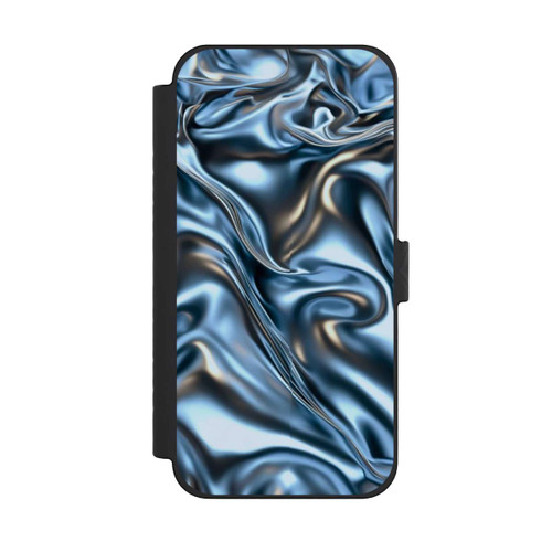Apple iPhone 15 Pro Max NIVOflip Glänzender Stoff Chrome Metallic Blau mit KI