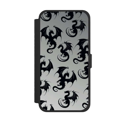 Apple iPhone 15 Pro Max NIVOflip Dragon Pattern Grey