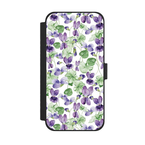 Apple iPhone 15 Pro Max NIVOflip Purple Wildflowers Pattern Watercolor
