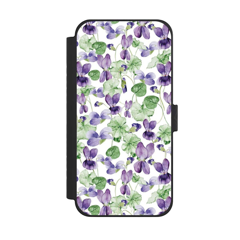 iPhone 15 Pro Max NIVOflip Purple Wildflowers Pattern Watercolor