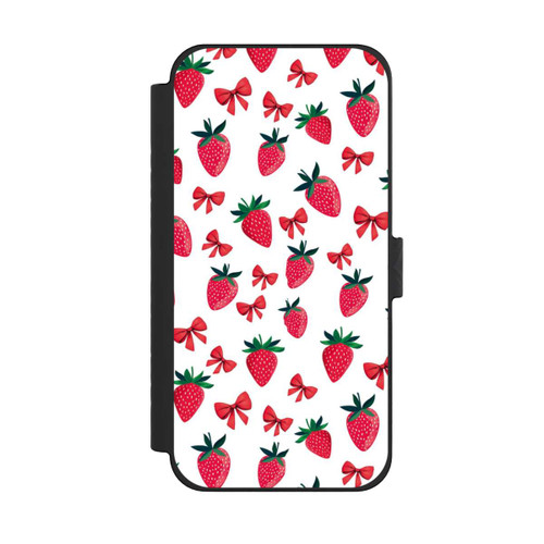 Apple iPhone 15 Pro Max NIVOflip Erdbeer Herz Muster Schleifen Rot