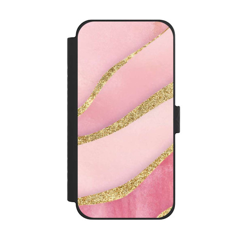 Apple iPhone 15 Pro Max NIVOflip Pink Marble Goldprint Stripes