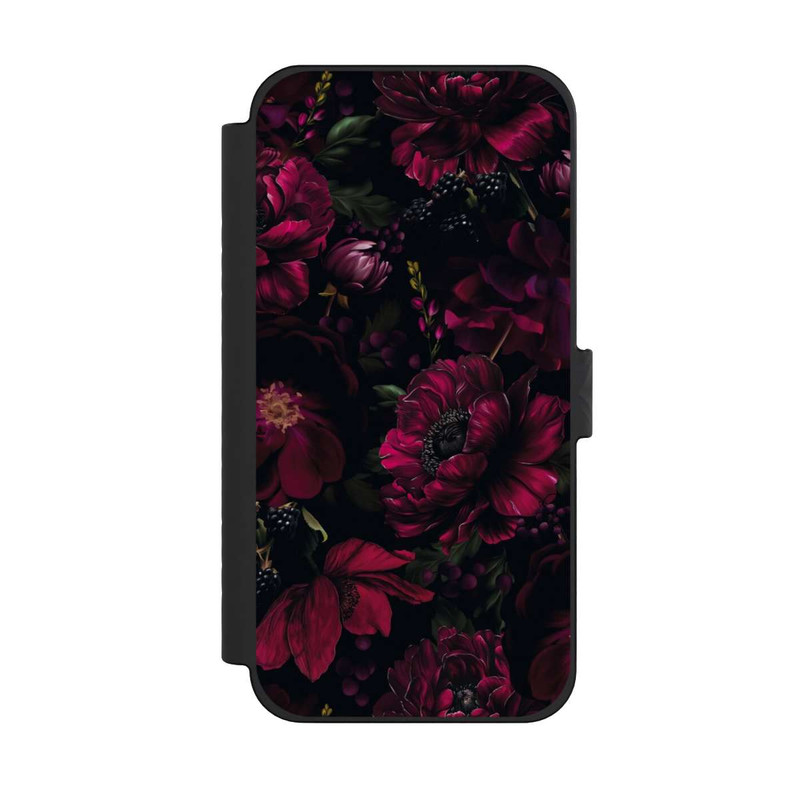 iPhone 15 Pro Max NIVOflip Dunkle Rote Blumen Liebe