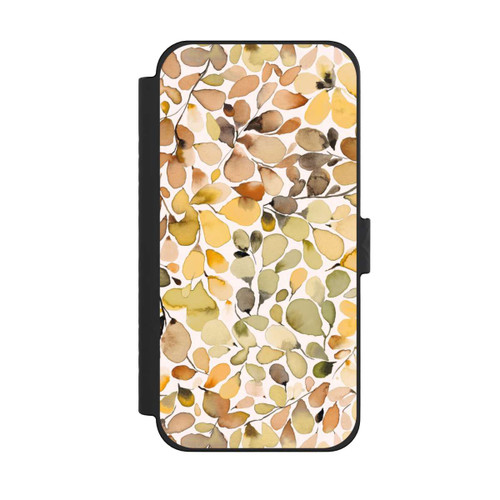 Apple iPhone 15 Pro Max NIVOflip Eukalyptus Aquarellblätter Braun Herbst