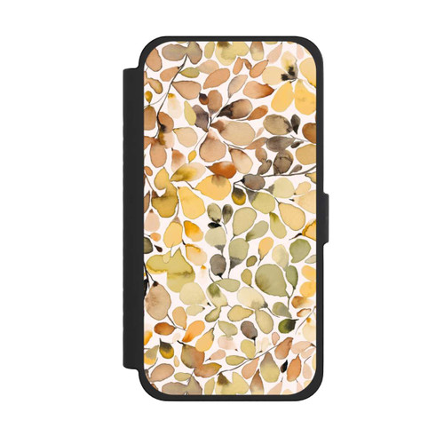 Apple iPhone 15 Pro Max NIVOflip Eukalyptus Aquarellblätter Braun Herbst