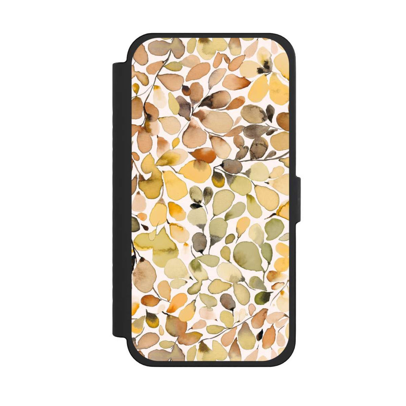 iPhone 15 Pro Max NIVOflip Eukalyptus Aquarellblätter Braun Herbst