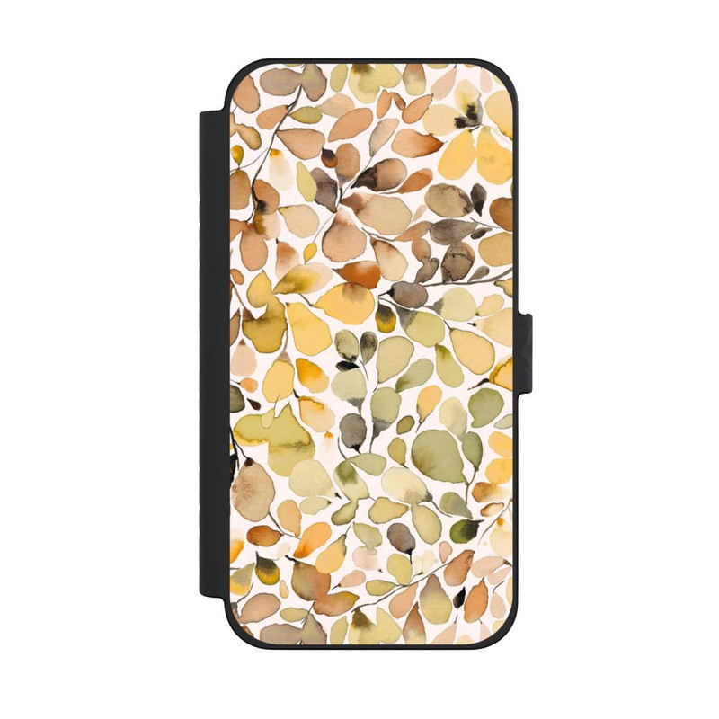 iPhone 15 Pro Max NIVOflip Eukalyptus Aquarellblätter Braun Herbst