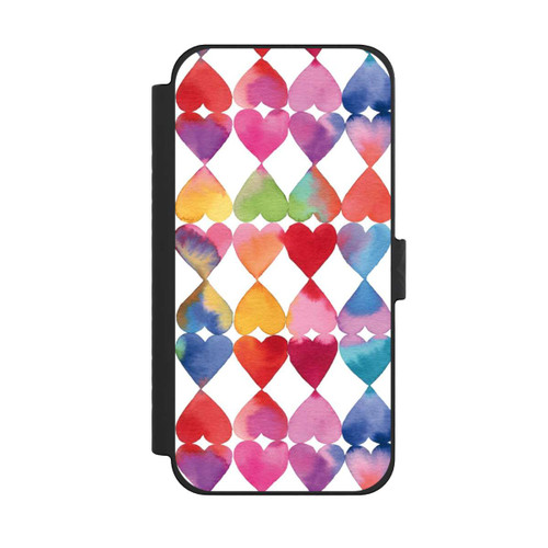 Apple iPhone 15 Pro Max NIVOflip Colorful Watercolor Hearts Pattern