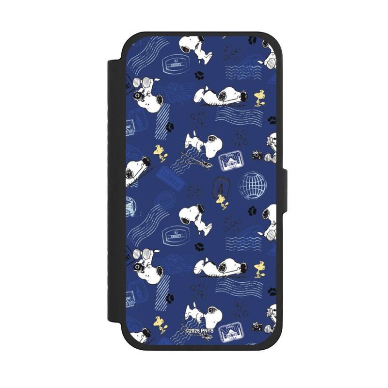iPhone 15 Pro Max NIVOflip Peanuts Travel Stamps Pattern Blue