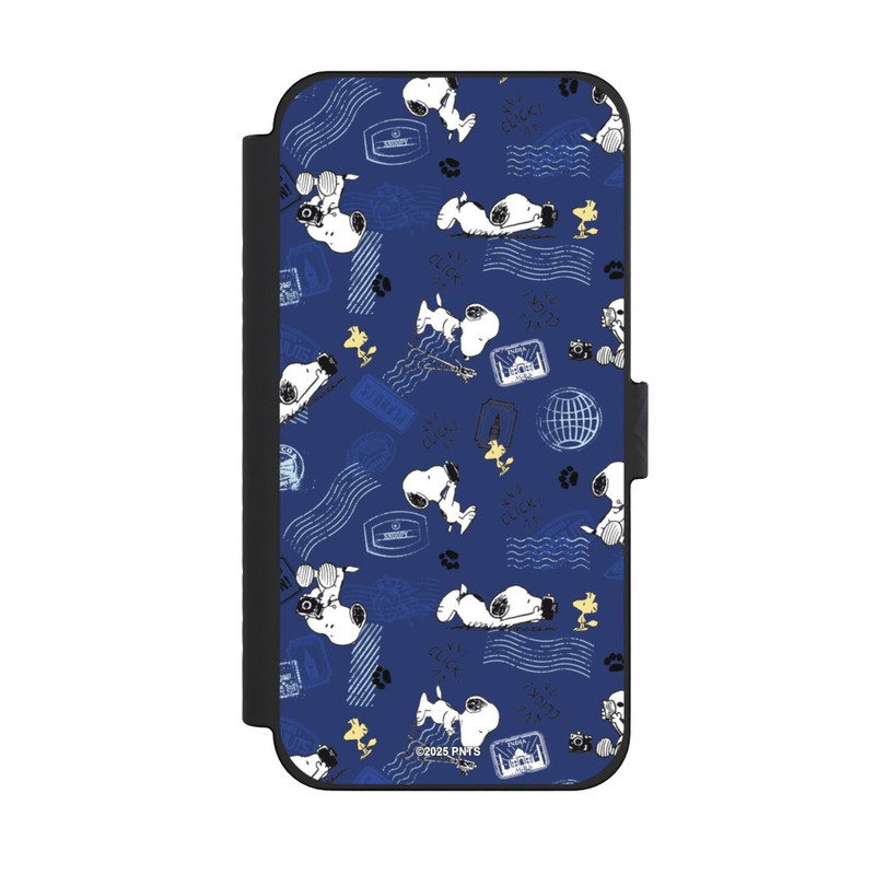 iPhone 15 Pro Max NIVOflip Peanuts Travel Stamps Pattern Blue