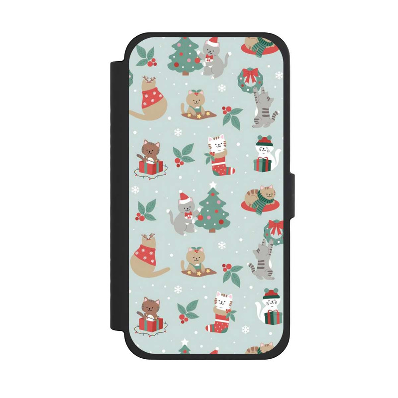 iPhone 15 Pro Max NIVOflip festliche Katzen im Winterwunderland