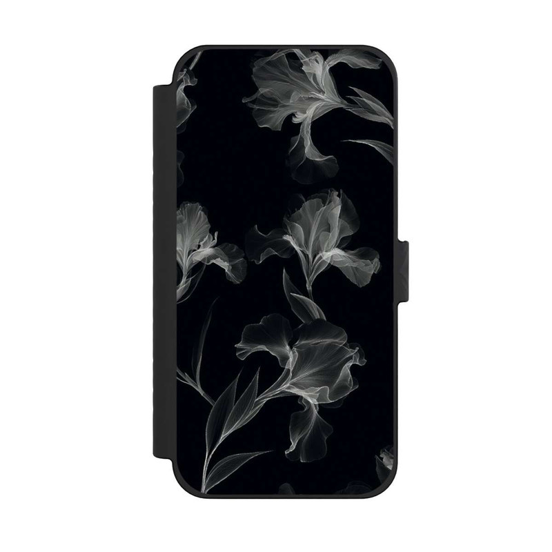 iPhone 15 Pro Max NIVOflip Blumen Schwarz-Weiß Röntgenaufnahme