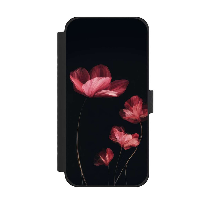 iPhone 15 Pro Max NIVOflip Fleurs Bordeaux Noires