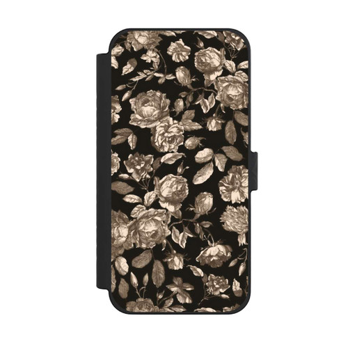 Apple iPhone 15 Pro Max NIVOflip Leinwand dunkle Blumen