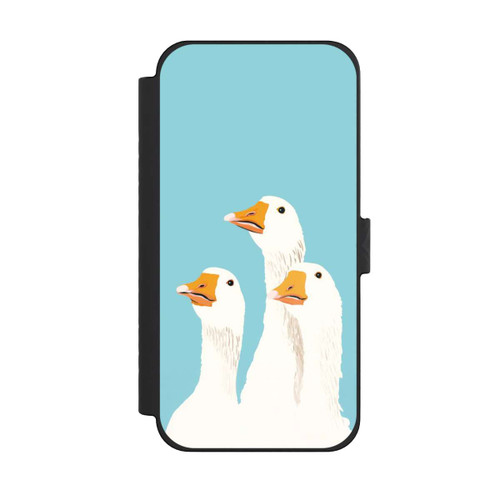 Apple iPhone 15 Pro Max NIVOflip Drei Gänse Hellblau mit KI